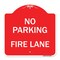 Signmission Designer Series Sign-No Parking Fire Lane, Red & White Aluminum Sign, 18" x 18", RW-1818-23622 A-DES-RW-1818-23622 - alternate 1